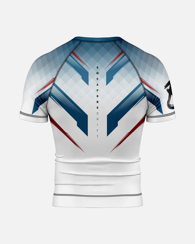 8 WEAPONS Rashguard Shift – Vit/Marinblå/Röd