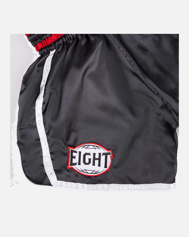 8 WEAPONS Muay-Thai-Shorts Bangkok – Schwarz/Weiß