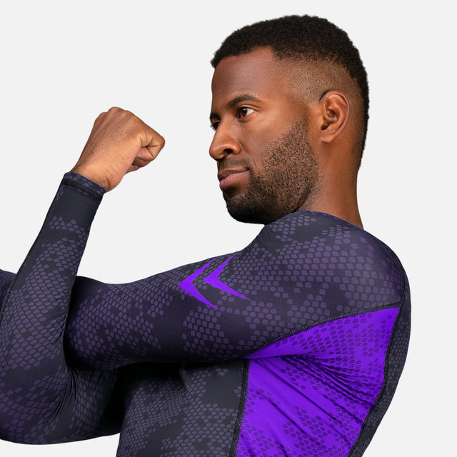 Rashguard Hayabusa Ranked Manga Larga – Púrpura