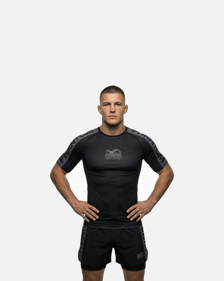 Phantom Athletics Rashguard EVO Apex Korte Mouwen - Zwart/Grijs