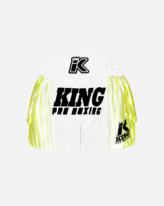 Pantaloni scurți Muay Thai King Pro Boxing Bloodline – Alb