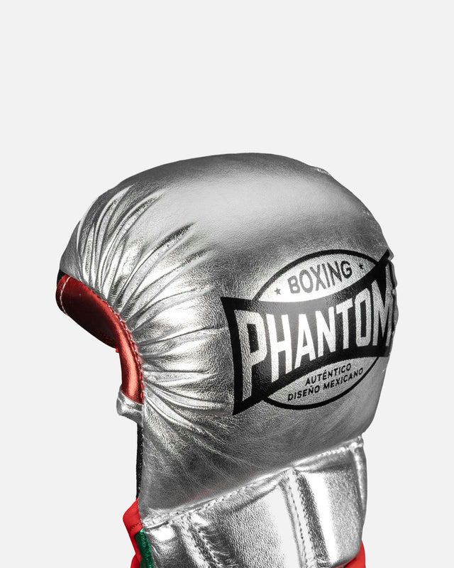 MMA rukavice Phantom Athletics Mexico – Stříbrná/Zelená/Červená