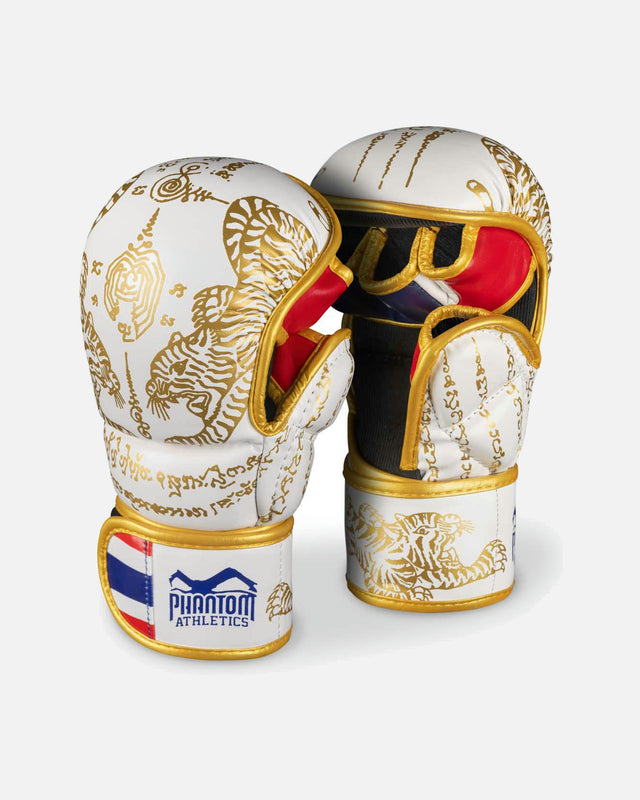 Mănuși MMA de sparring Phantom Athletics Muay Thai – Alb/Aur