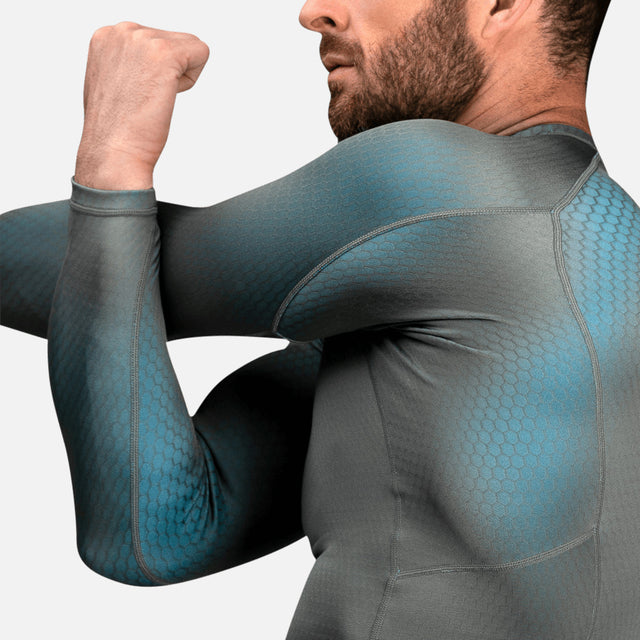 Rashguard Hayabusa Fusion Mâneci Lungi – Gri/Aqua