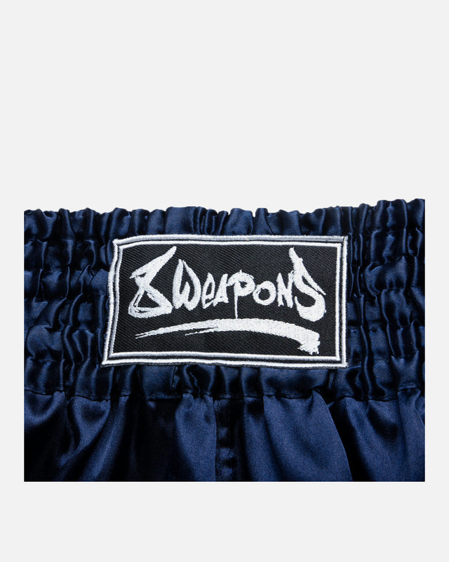 8 WEAPONS Muay Thai shorts Strike – Mørkeblå/Hvid