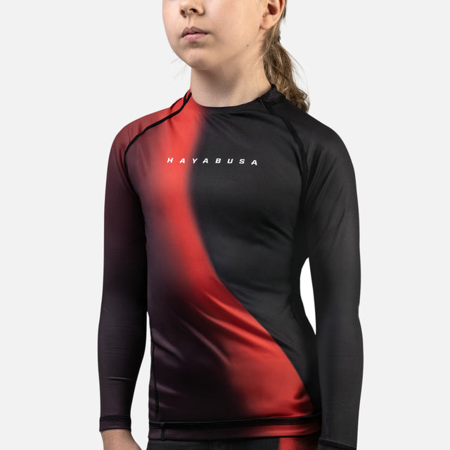Rashguard Hayabusa Apex Nova Maniche Lunghe Bambini - Rosso