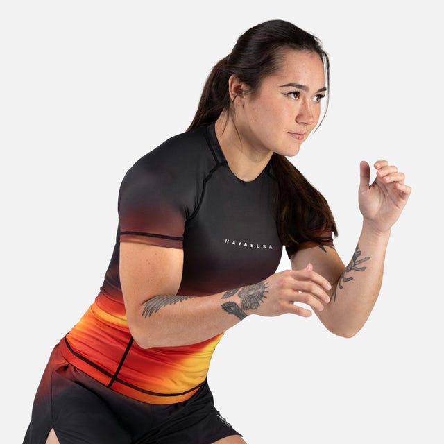 Rashguard Hayabusa Apex Nova Maniche Corte Donna – Arancione