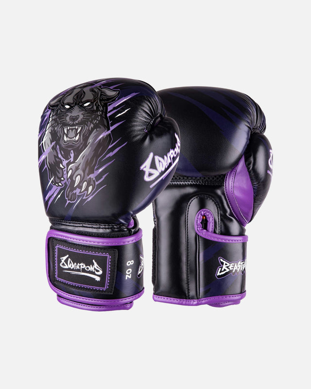 8 WEAPONS Boxhandschuhe Beastial Panther Kinder – Schwarz/Lila