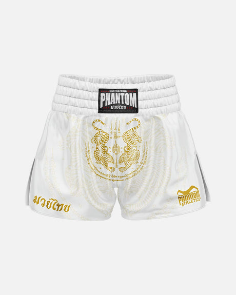 Shorts de Muay Thai Phantom Athletics Sak Yant – Blanc/Or