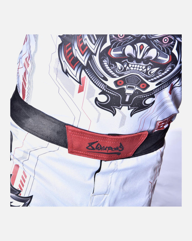 Pantaloni scurți MMA 8 WEAPONS Samurai 2.0 – Alb/Roșu