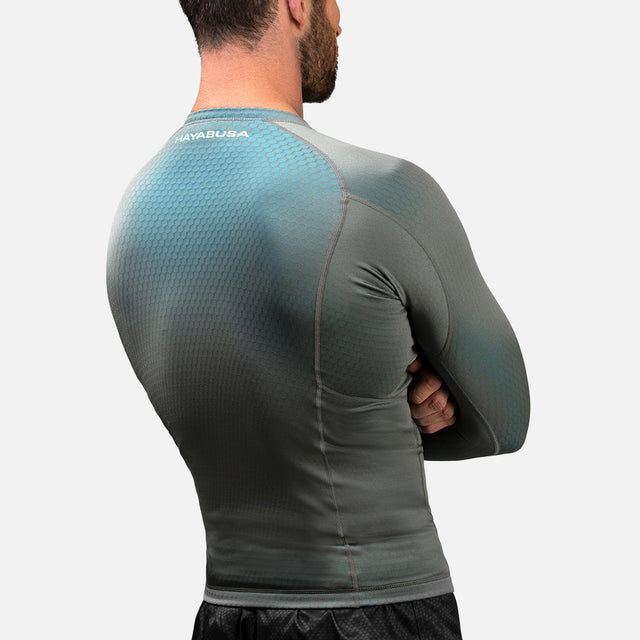 Rashguard Hayabusa Fusion Mâneci Lungi – Gri/Aqua