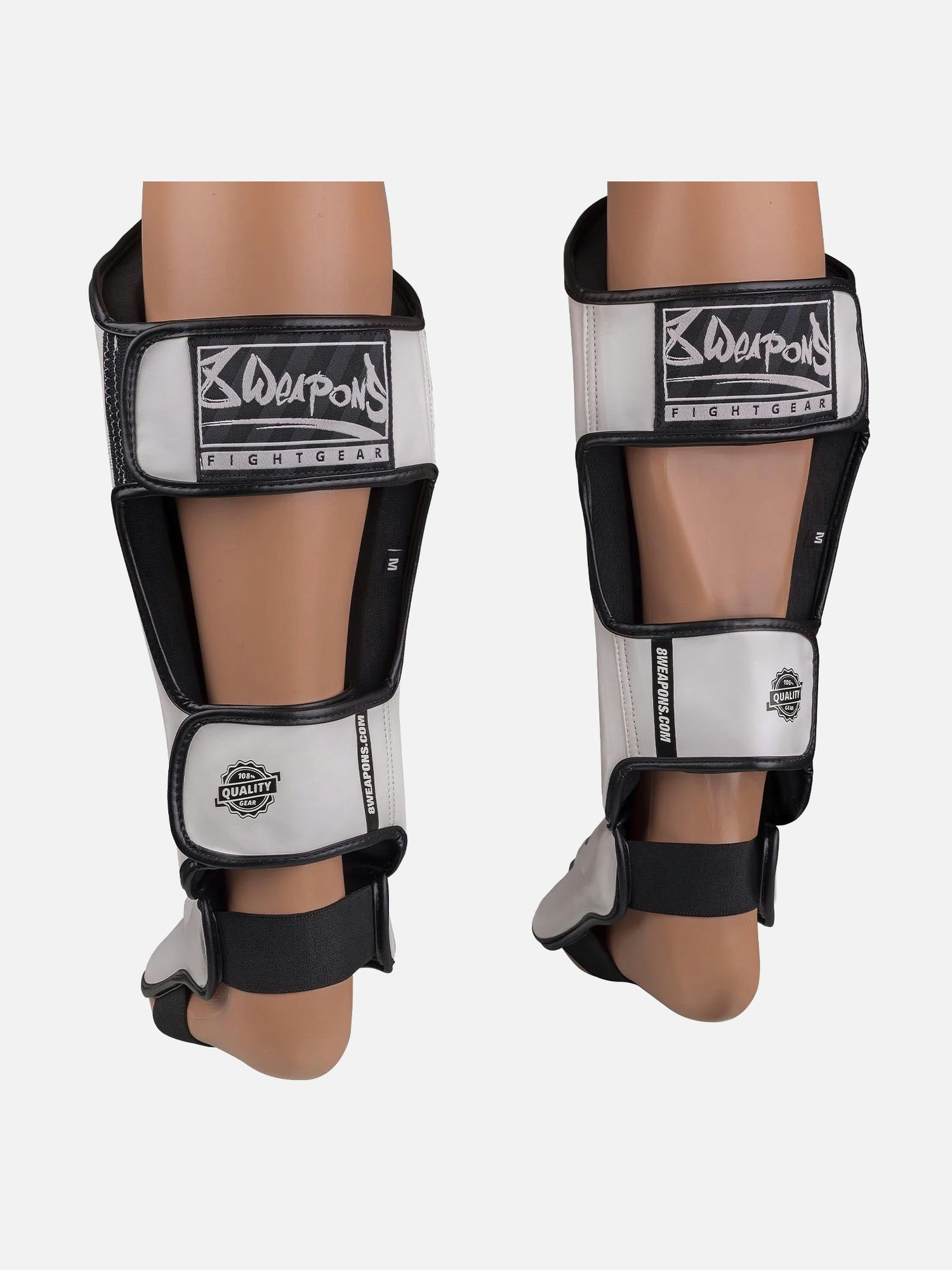 8 WEAPONS Skinnebensbeskyttere Unlimited 2.0 – Hvid/Sort