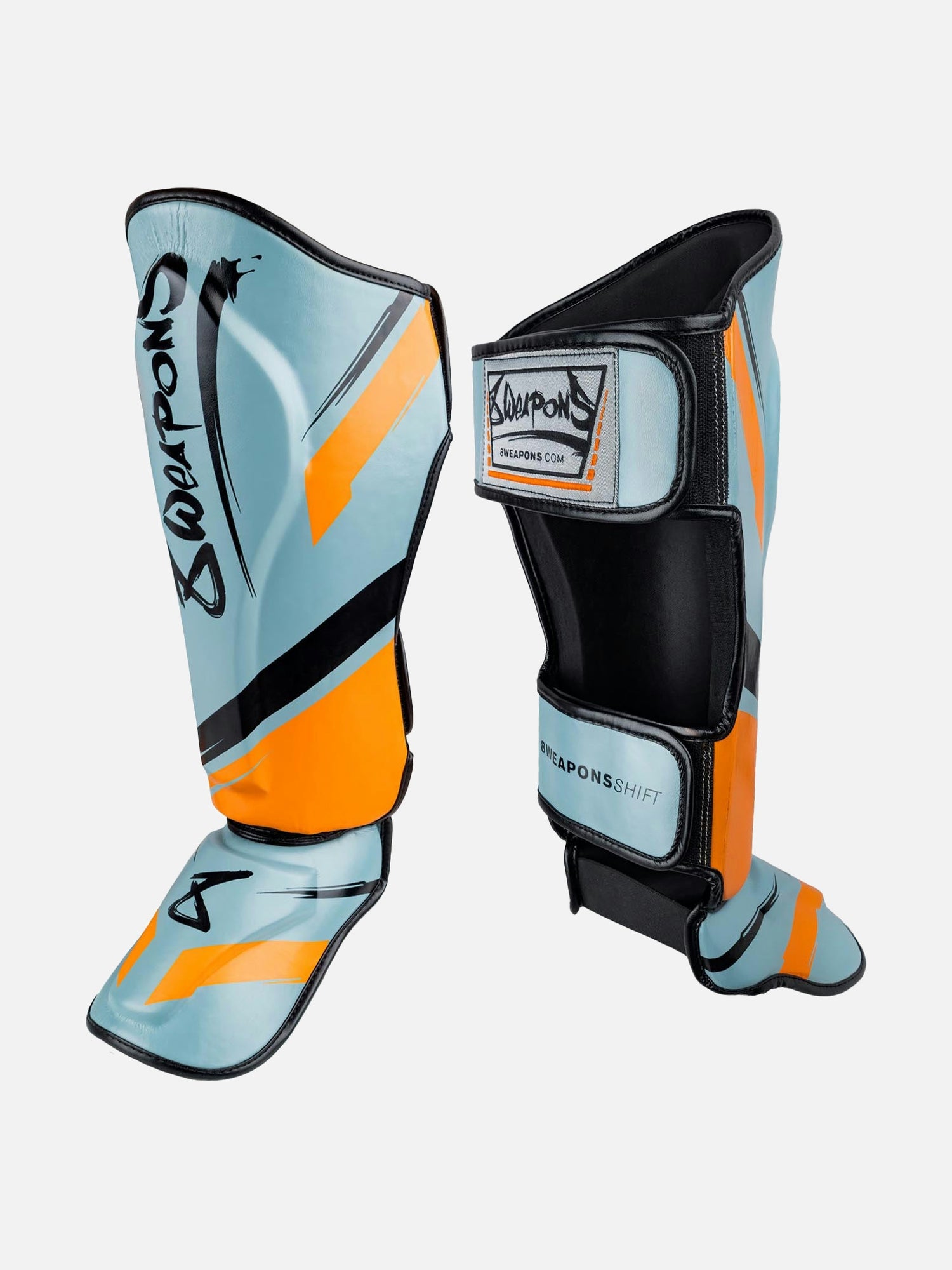 Espinilleras 8 WEAPONS Shift – Gris hielo/Naranja