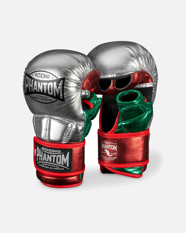 Gants de MMA Phantom Athletics Mexico – Argent/Rouge