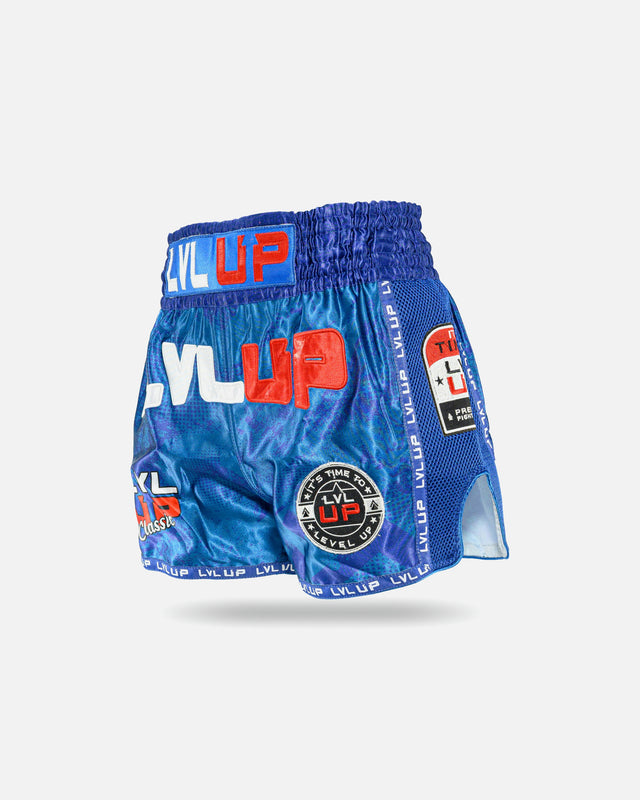 Calções de Muay Thai LVL UP Stadium – Azul