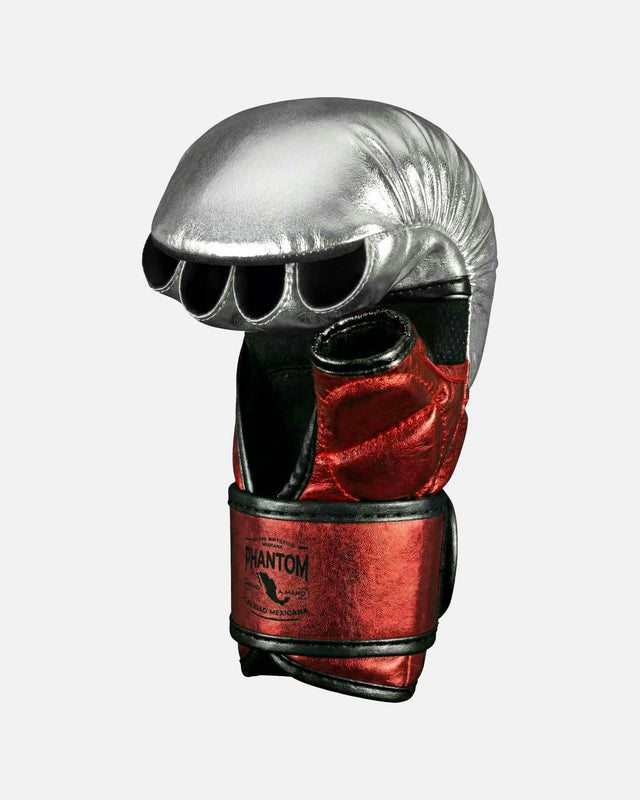 Gants de MMA Phantom Athletics Mexico – Argent/Rouge