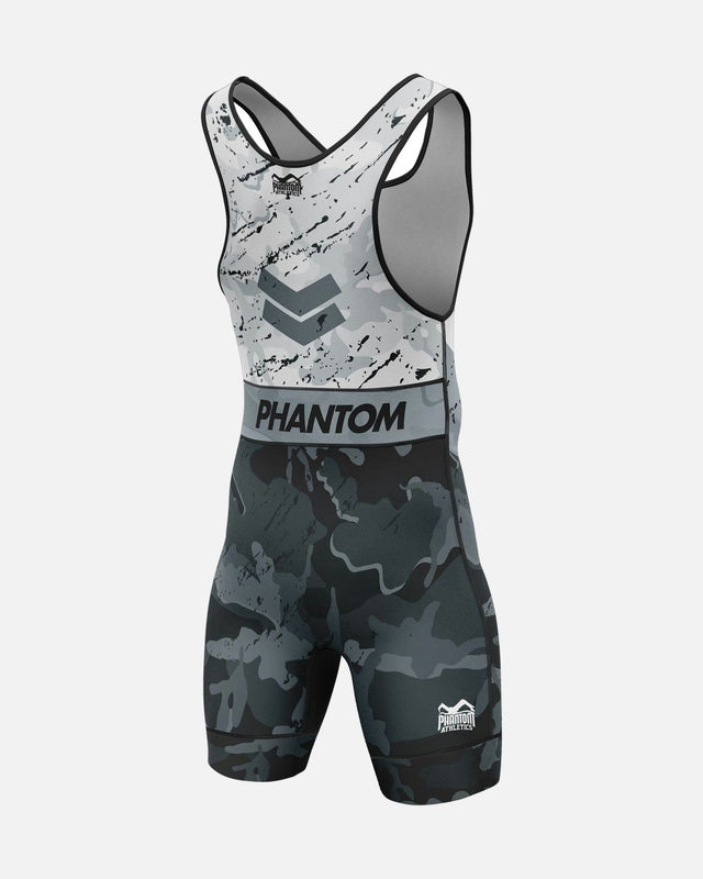 Zápasnické tílko Phantom Athletics Delta – Bílá/Šedá/Černá
