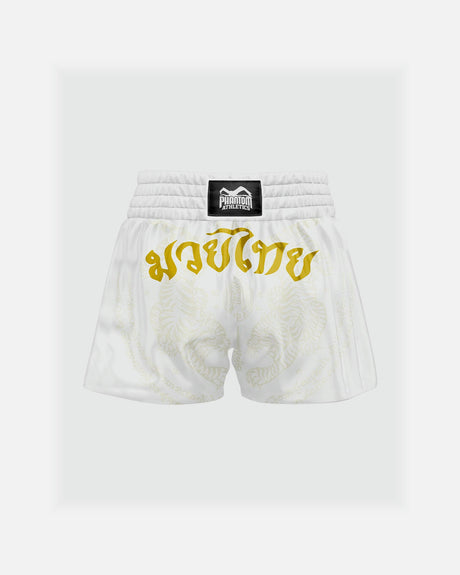 Shorts de Muay Thai Phantom Athletics Sak Yant – Blanc/Or
