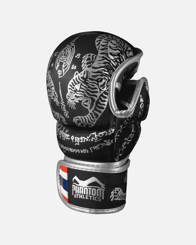 Phantom Athletics MMA rukavice sparingové Muay Thai – Černé/Stříbrné