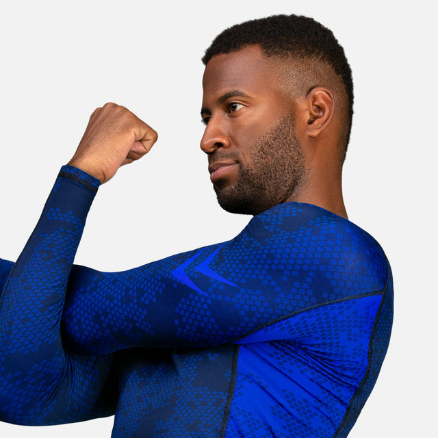 Hayabusa Rashguard Ranked Mâneci Lungi - Albastru
