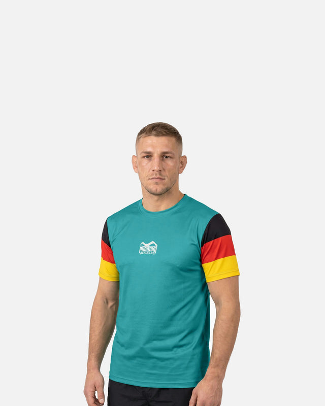 Phantom Athletics Trainingsshirt EVO+ Germany – Tyrkysová/Černá/Červená/Zlatá