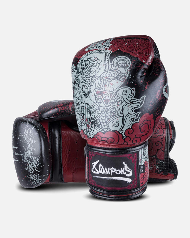 Luvas de boxe 8 WEAPONS Hanuman Yant – Preto/Vermelho