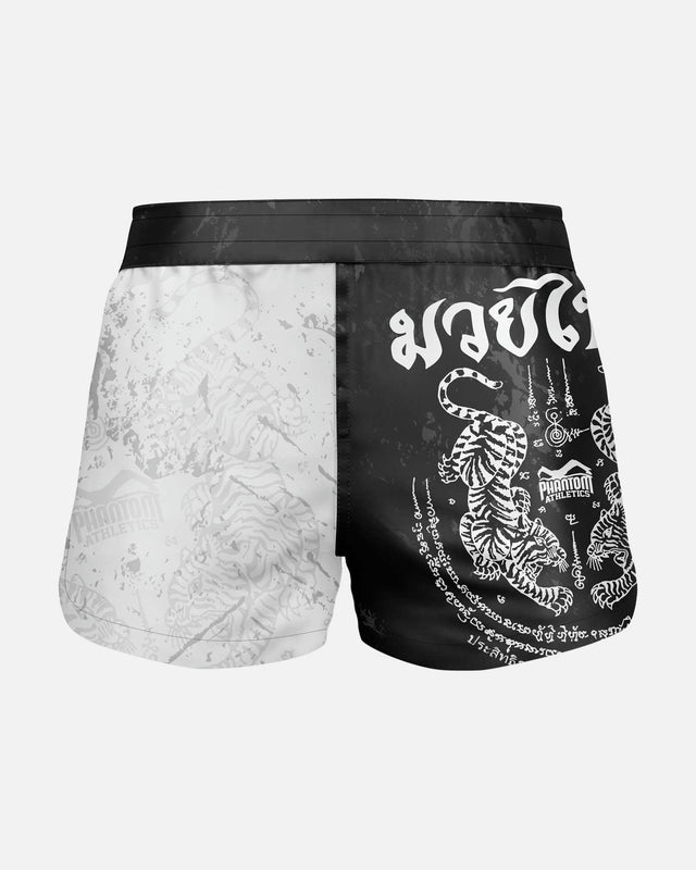 Phantom Athletics Muay-Thai-Shorts Fusion – Schwarz/Weiß