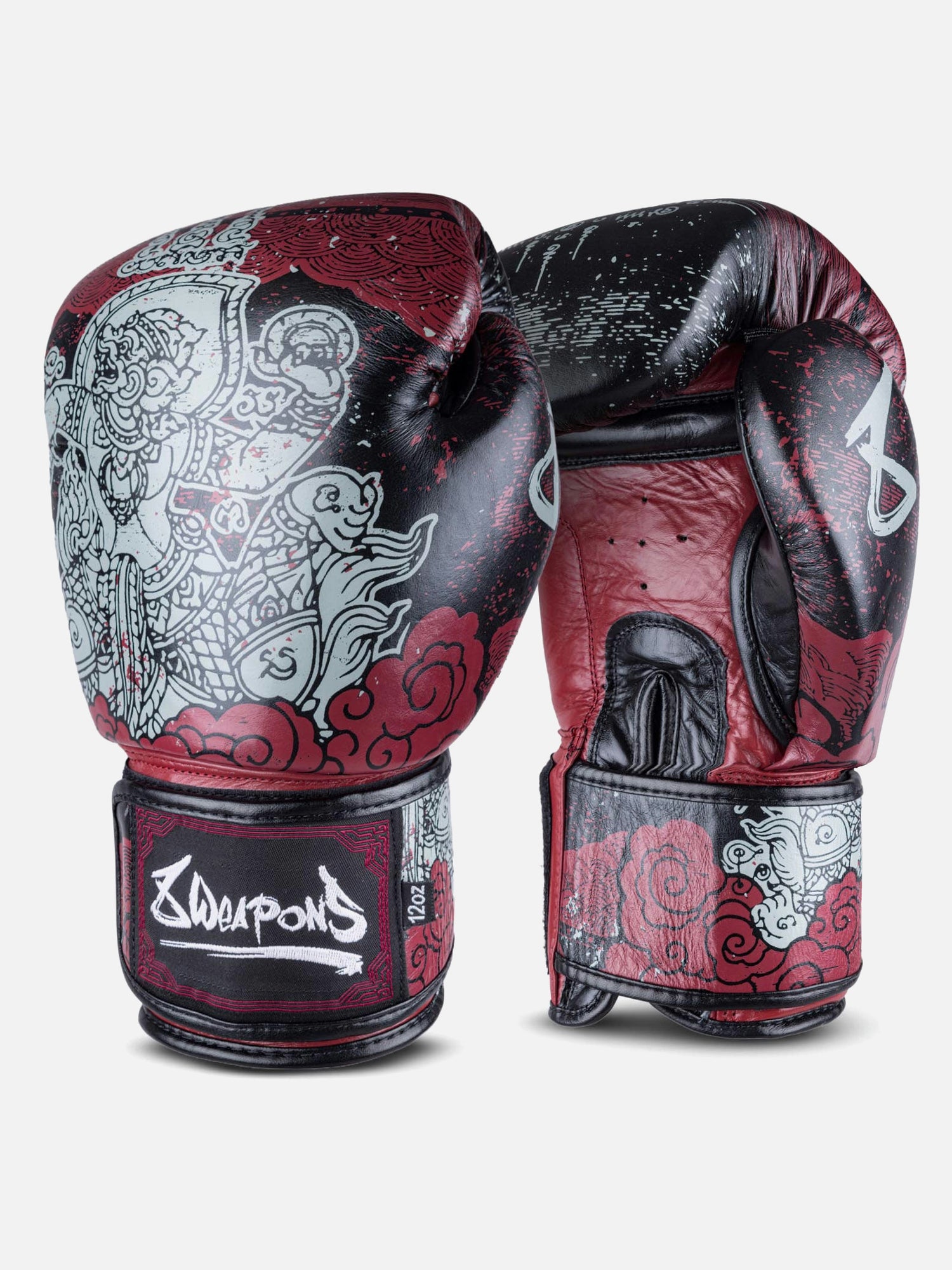 Luvas de boxe 8 WEAPONS Hanuman Yant – Preto/Vermelho