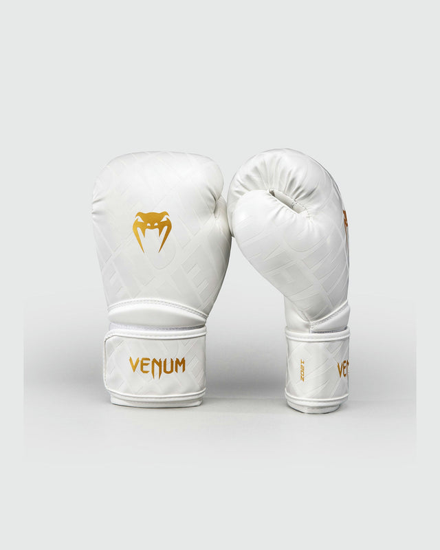 Gants de boxe Venum Contender 1.5 XT 3D – Blanc/Or (VENUM-06042-717)