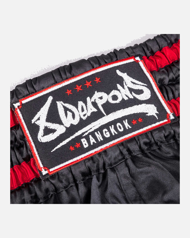 8 WEAPONS Muay-Thai-Shorts Bangkok – Schwarz/Weiß