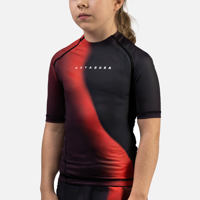 Rashguard Hayabusa Apex Nova Mâneci Scurte Copii – Roșu