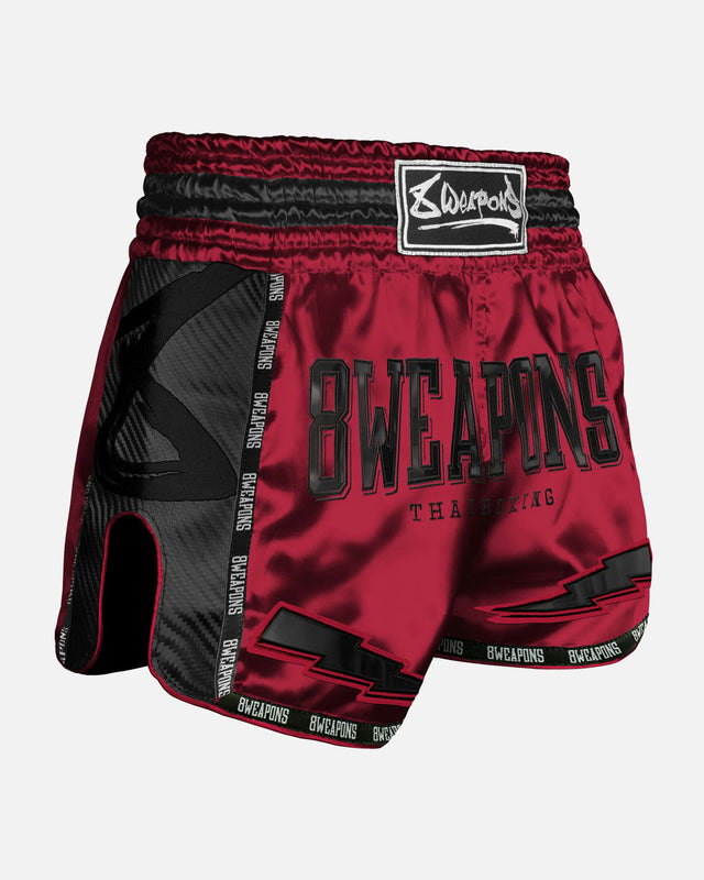Pantaloni scurți Muay Thai 8 WEAPONS Carbon – Roșu