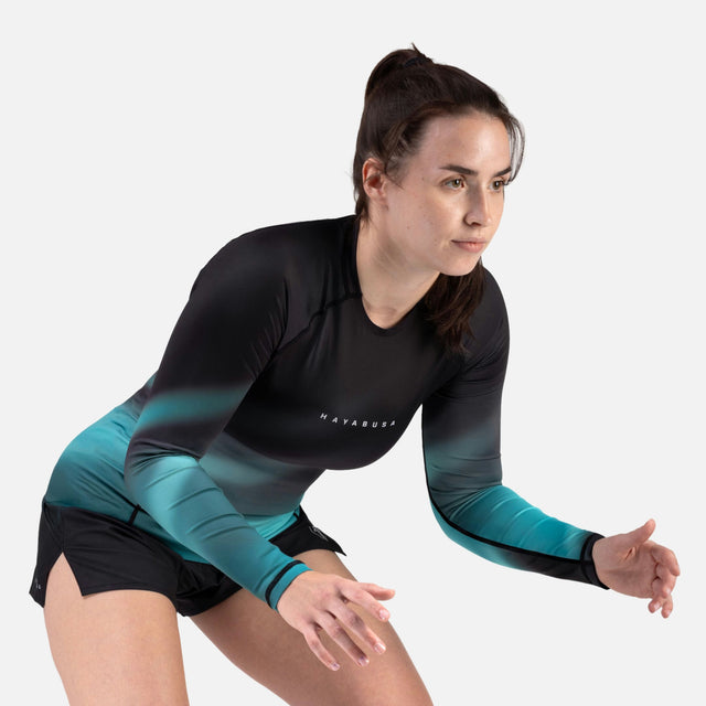 Dámský rashguard Hayabusa Apex Nova – Dlouhé rukávy – Tyrkysový