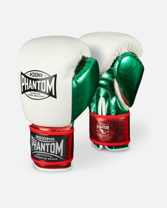 Rękawice bokserskie Phantom Athletics Mexico – Białe/Zielone/Czerwone
