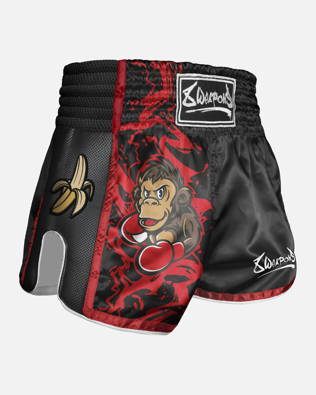 Spodenki Muay Thai 8 WEAPONS Joe – Czarne/Czerwone