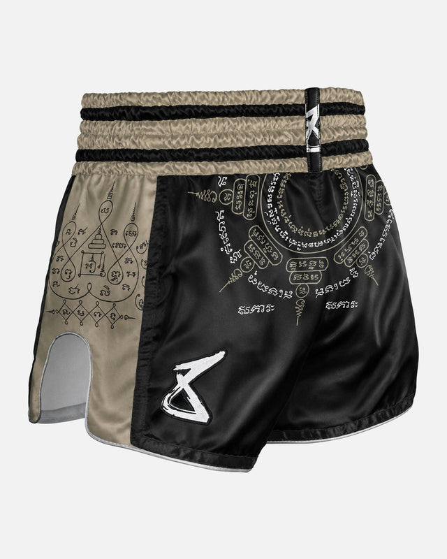 Shorts de Muay Thai 8 WEAPONS 8 Ways Yant 2.0 – Noir/Sable