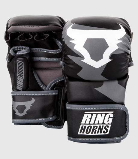 Ringhorns MMA-handskar Charger Sparring – Svart/Grå/Vit – MMA-handskar