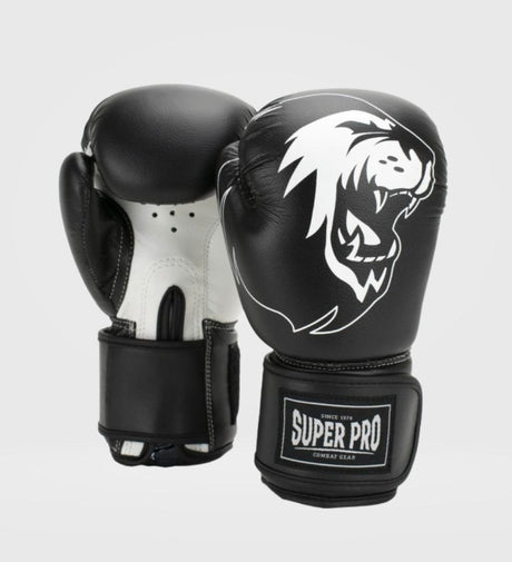 Guantes de boxeo Super Pro Talent Kids – Negro/Blanco – Guantes de boxeo