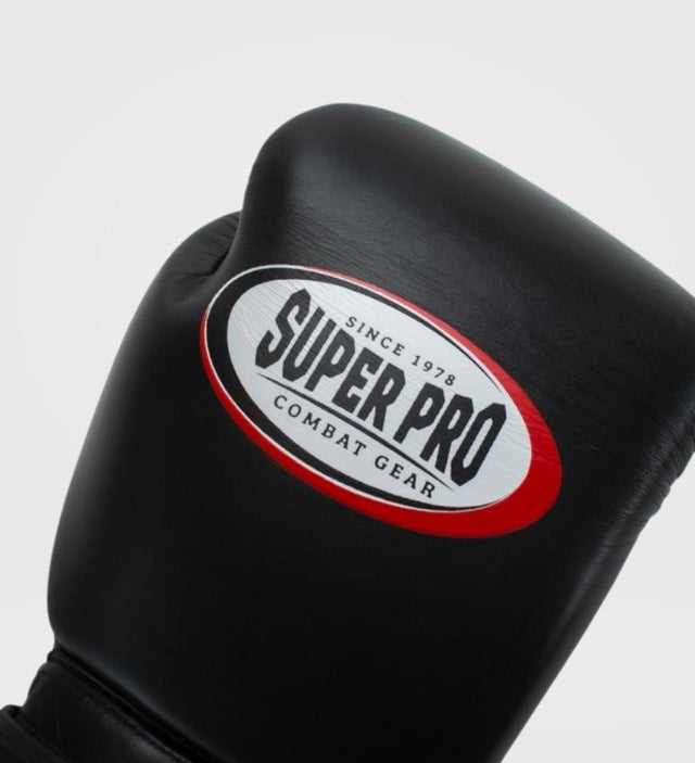 Guantes de boxeo Super Pro Thai Pro – Negro