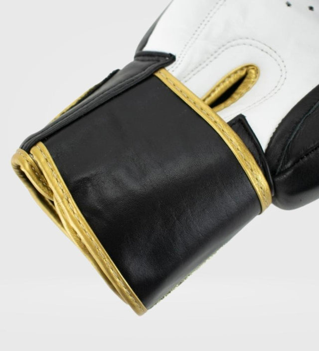 Guantes de boxeo Super Pro Warrior – Negro/Oro/Blanco