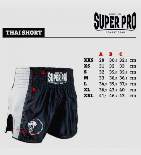 Super Pro Kickbox-Shorts Brave – Weiß/Schwarz – Shorts