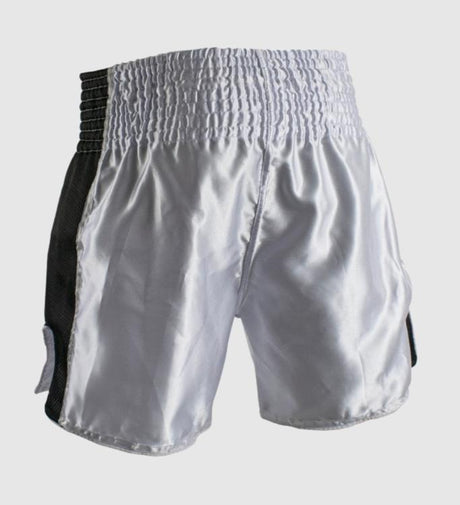 Super Pro Kickbox-Shorts Brave – Weiß/Schwarz – Shorts