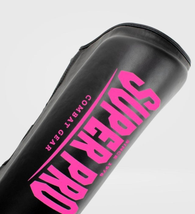 Caneleiras Super Pro Kickboks Protector – Preto/Rosa
