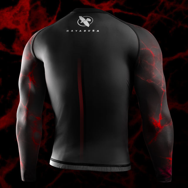 Hayabusa x UFC BJJ Rashguard Dlouhé rukávy – Černá/Červená