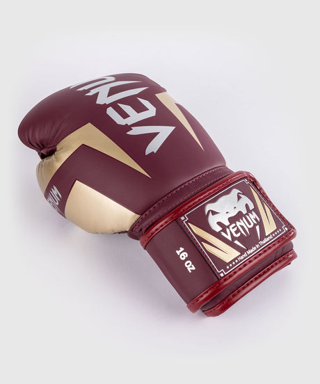 Luvas de boxe Venum Elite – Burgundy Vermelho/Ouro