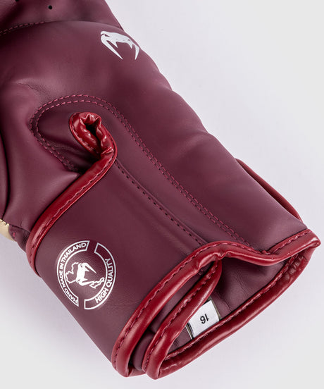 Luvas de boxe Venum Elite – Burgundy Vermelho/Ouro