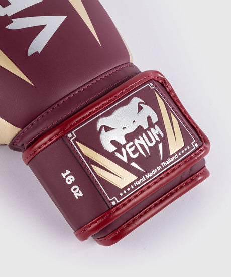 Luvas de boxe Venum Elite – Burgundy Vermelho/Ouro