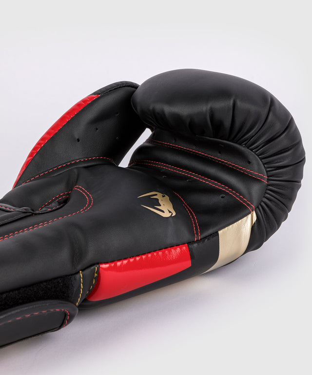 Luvas de boxe Venum Elite – Preto/Ouro/Vermelho