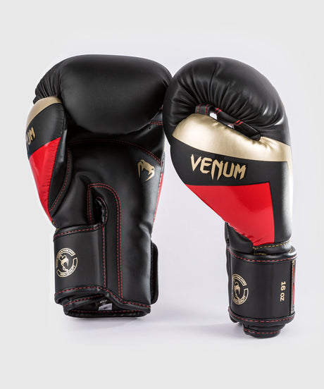 Luvas de boxe Venum Elite – Preto/Ouro/Vermelho