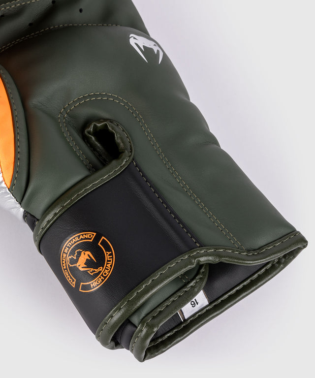 Venum bokhandschoenen Elite - Zwart/Zilver/Kaki